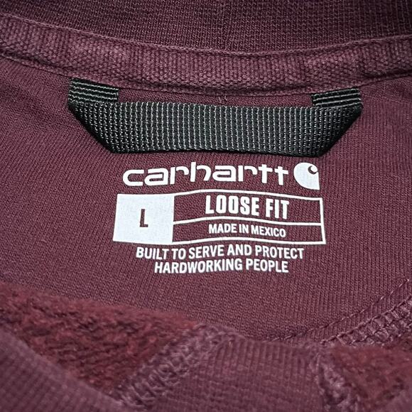Carhartt Loose Fit Overaized Burgundy/Maroon Crewneck Large - Picture 4 of 7